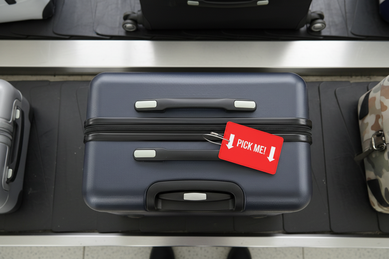 Pick Me! Suitcase Tag with single direction arrows